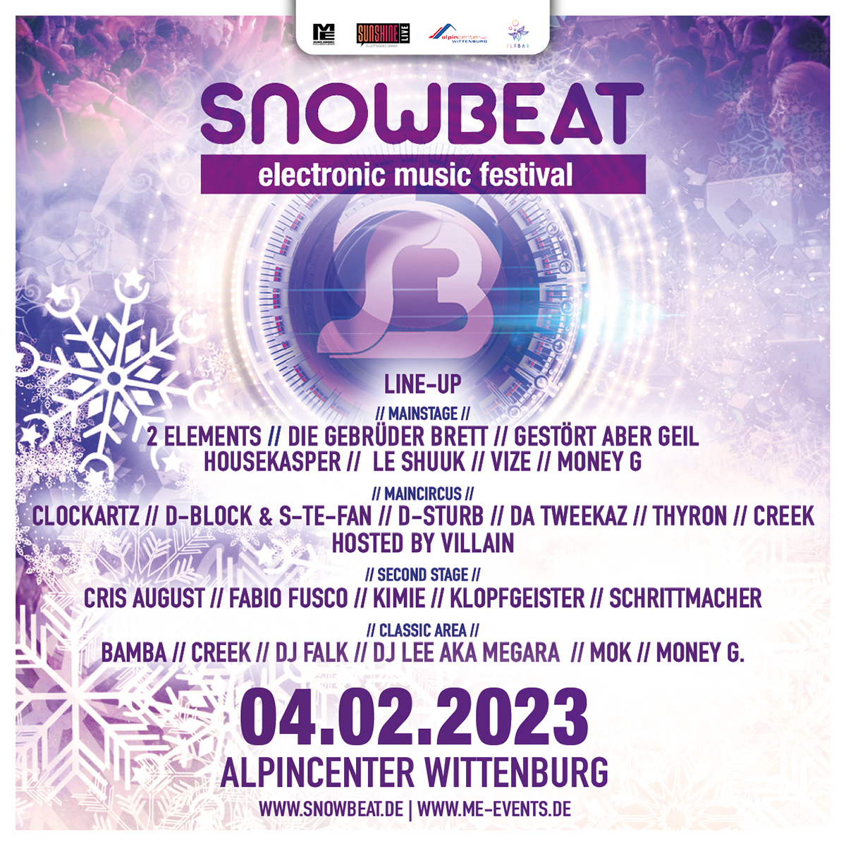 Snowbeat Festival 2023 verk&uuml;ndet Full Line Up f&uuml;r das Winterwunderland Wittenburg